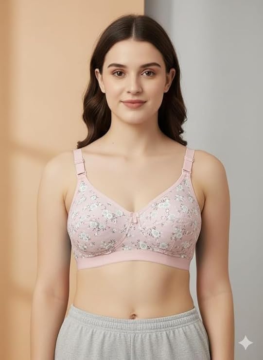 Image of Women's Polycotton Full Coverage Non-Padded C Cup Bra | Soft, Comfortable Everyday Wear | Multicolor (Pack of 3)