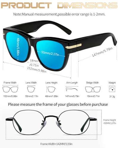 Image of KANASTAL Over Glasses Sunglasses Square Fit Over Polarized Sunglasses UV400 | Fit-over Put Over Glasses Design, Fashion Oversized, Lightweight TR90 Frame, Suitable for driving, beach, daily and vacation