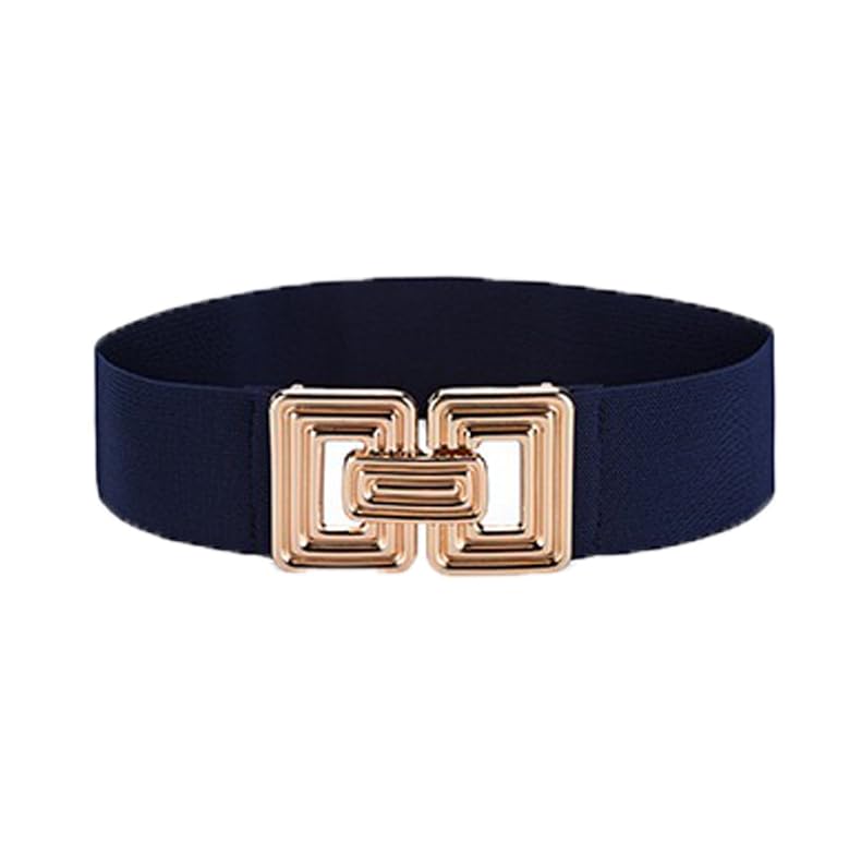 COTIM COYIN Women's Adjustable Elastic Belt With Gold Buckle for Pants Jeans Dresses - Main Image