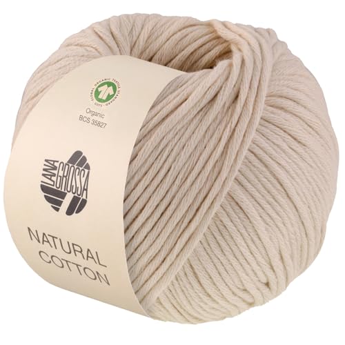 LANA GROSSA Natural Cotton Gots | Bio-Baumwollgarn in Millefili- Zwirnung | Handstrickgarn aus 100% Baumwolle (Bio) | 50g Wolle zum Stricken & Häkeln | 80m Garn LANA GROSSA Natural Cotton Gots | Bio-Baumwollgarn in Millefili- Zwirnung | Handstrickgarn aus 100% Baumwolle (Bio) | 50g Wolle zum Stricken & Häkeln | 80m Garn