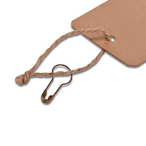 200Pcs Price Tags With Pre Cut Jute String And Safety Pins,Loomy Blank Brown Paper Tags For Retail And Display #TOP1