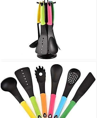Küchenhelfer Set Silikon-Kochutensilien-Set mit Halter-Küchenutensilien Antihaft-Pfanne Hitzebeständiges Nylon-Silikon-Backset Hygienisch