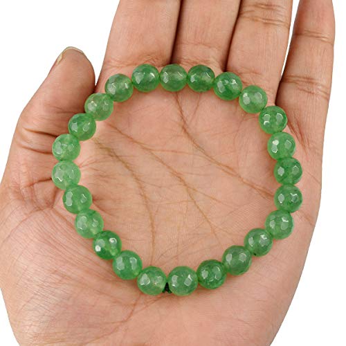 Image of Reiki Crystal Products Certified Natural Crystal Stone 8 mm Diamond Cut /Faceted Beads Bracelet for Men & Women | Reiki Charged Gemstone Bracelet | Multiple Crystal Variants Available