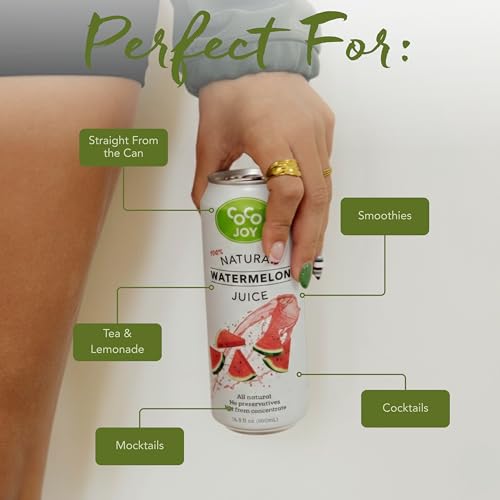 CoCo Joy 100% Natural Watermelon Juice, (12-Pack) Low-Calorie Watermelon Drink