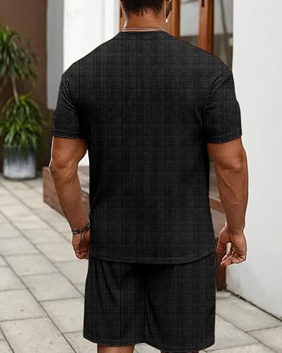 Image of Vogaan Men's T-Shirt and Shorts Set | Top & Shorts Night Suits Set | Night Wear for Men