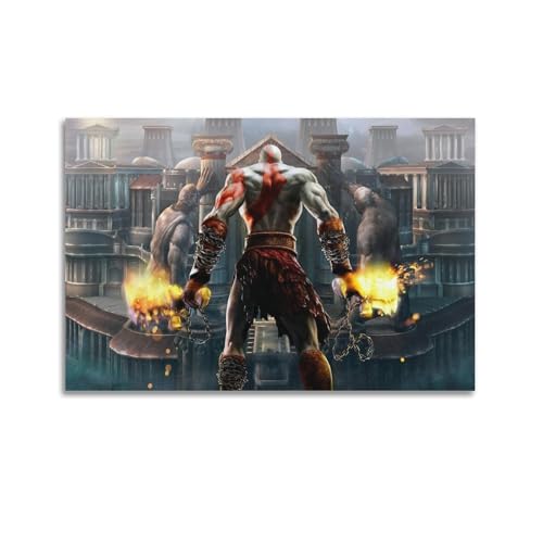 Póster de juego de la serie God of War, póster decorativo de lienzo, póster de pared e imagen artística impresa moderna para dormitorio familiar, pósteres de decoración de dormitorio de 08 x 12