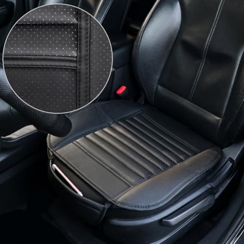 Funda asiento coche delantero de PU negro protector para interior automóvil 7