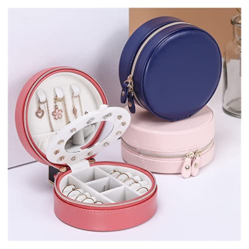 Boîte à bijoux en PU avec miroir intérieur et séparation modulable