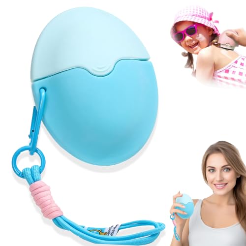 Image of Sunscreen Applicator - Portable BPA-Free Refillable Roll-On Sponge with Replacement Heads - Smooth, Mess-Free Application for Kids, Adults & Families - Perfect Travel Size (Blue)