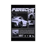 WHWRHQ Super Porsche Car 911 GT3 RS Kunstposter, ikonisches 