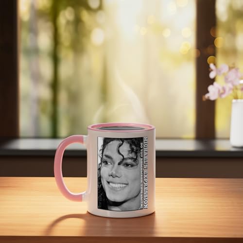Taza cerámica Michael Jackson 11 onzas rosa/blanco miniatura 3