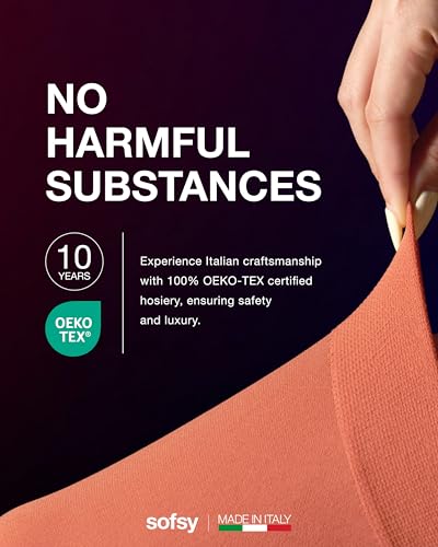 Image of sofsy 10-Year Hosiery Craftsmanship - Italian 40 Den Run Resistant Opaque Tights for Women | High-Waist, Reinforced Toe