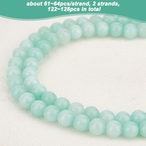 OLYCRAFT About 122~128Pcs 6mm Malaysia Jade Beads Smooth Dyed Gemstone Loose Beads Round Gemstone Bead Strands for Jewelry Making - Image 4