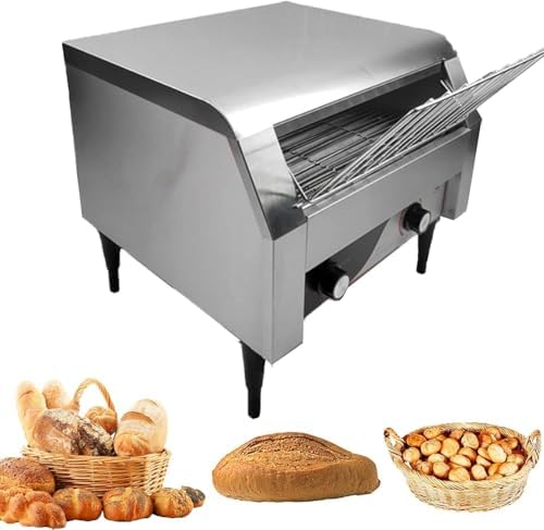 Automatic Commercial Toaster Oven - High-Speed Electric Bread Machine with Adjustable Temperature Control - Toasts 150 to 450 Slices/Hour for Restaurants & Cafes