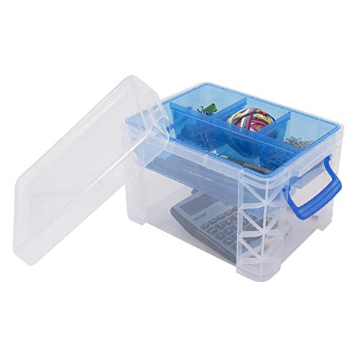 Super Stacker Divided Storage Box With Removable Tray, 10 X 7.5 X 6.5 Inches (37375) #TOP2