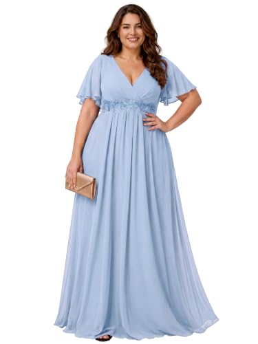Ever-Pretty Plus Women's Chiffon Plus Size Formal Mother of Bride Dresses