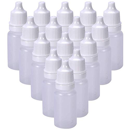 Bestechno 50 botellas con cuentagotas exprimibles, líquido de plástico translúcido para ojos de 10 ml (blanco) Cover