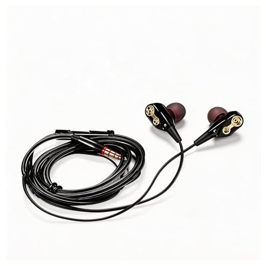 【3.5mm Jack】 High Resolution and High Volume Wired Gaming Headphones, in Ear Dual Dynamic, HiFi Music and Gaming Headphones, Earplugs with Sound Insulation, Built-in Microphone Function