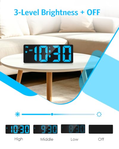 Image of AMIR Digital Alarm Clock, 6.3 inch Large LED Display Bedside Clock | Auto Night Dimming, 12 /24H, Adjustable Snooze, Dual Power Supply, Bedroom Office