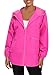 Women's Pink Rain Jacket Plus Size Long Raincoat Lightweight Hooded Windbreaker Waterproof Jackets with Pockets, Hot Pink, Large