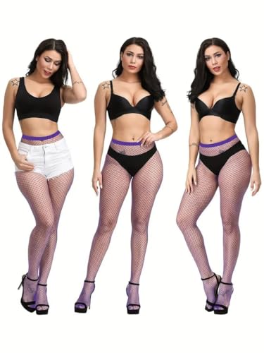 Image of Boolavard Fishnet Stockings, High Waist Tights for Women, Fish Net Tights Ladies Plus Size One Size Fit All