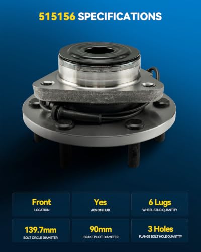 Image of PHILTOP 515156 x1 RWD Front Wheel Bearing Hub Assembly for Nissan Armada