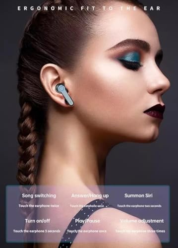 Image of M19 Bluetooth 5.3 Wireless Earbuds with LED Power Display, Noise Cancelling, Bass Boost, Gaming & Sports Headset with Mic, Torch Light (Black)