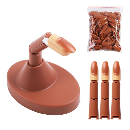 Manos de entrenamiento ajustables con dedos protésicos móviles, incluye herramientas de dedo protésico de gel acrílico, kit de mano de entrenamiento de salón de uñas
