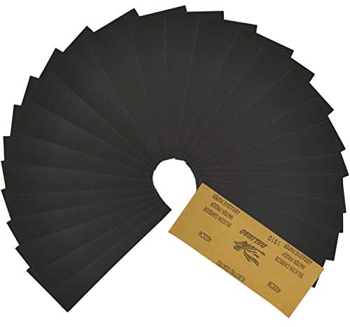 Rocoo 紙やすり サンドペーパ 耐水ペーパー 140x75mm 230x93mm 42枚入り 14種類 (120 150 180 240 320 400 600 800 1000 1200 1500 2000 2500 3000 各3枚) (140 x 75mm 耐水ペーパー, 400# (24枚入り))