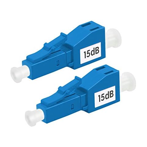 FLYPROFiber- 15dB LC Attenuator 15dB-2pack LC/UPC SM Single Mode Fixed Optical Attenuator, Male-Female Cover