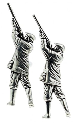 Cufflinks DIRECT - Gemelos de peltre para caza, de plata, auténticos, para regalo Cover