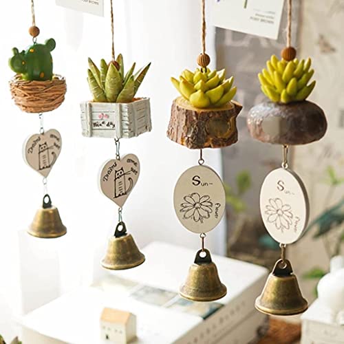 Carillon éolien succulente en résine D pour déco cottage et voiture