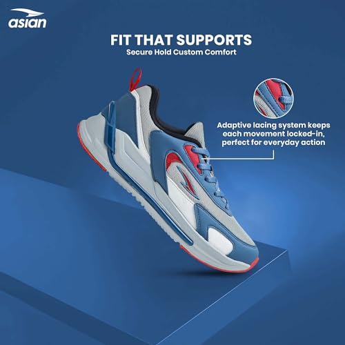 Image of ASIAN Powerkick-21 Men's Sporty Sneakers | Stylish Sports Shoes with Comfort for Boys | Lightweight Sole & Durable Grip, Perfect for Casual, Gym, Walking