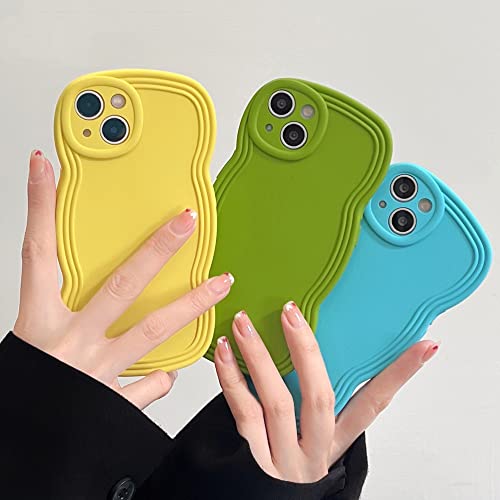 Coque silicone liquide iPhone 13 anti-glisse jaune robuste - 2