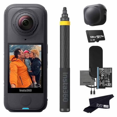 Insta360 X4 Air Extended Selfie Stick Drone View Bundle| Lightest 8K 360 Action Camera for Epic Adventures, Replaceable Lenses| Bundle Includes 3M Invisible Extended Selfie Stick, Lens Cap(128GB)