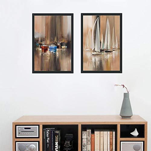 Zee Zeilboot Reflectie Canvas Schilderij Abstracte Landschap Printen en Posters Moderne Muur Art Home Decor 40x60cm|15… - Image 4