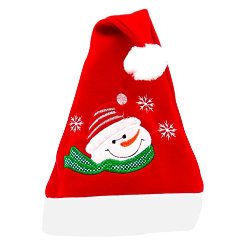 Sombrero Rojo de Santa,GZQES,Sombrero de Navidad,Accesorios Franela Decoración de Navidad (29 cm)