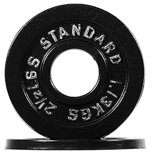 Signature Fitness Cast Iron Plate Weight Plate for Strength Training and Weightlifting, Olympic or Standard, Multiple Sizes