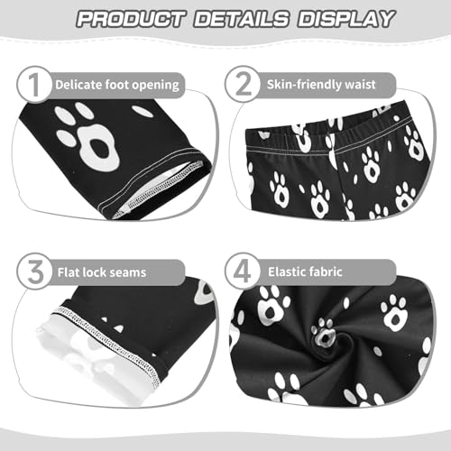 Toddler Girls Leggings Printed Yoga Pants Leggings White Dog Paw for Kids3