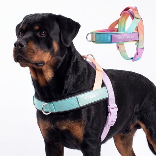 Image of Spark Paws No Pull Front Clip Dog Harness - Easy On, Padded and Lightweight | Two Clips, On in Seconds, Chest Bearing, Australian Style, No Throat Pressure, for Small Medium and Large Breeds