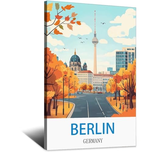 Toile vintage Berlin 20x30 cm idéale pour créer un coin bureau industriel