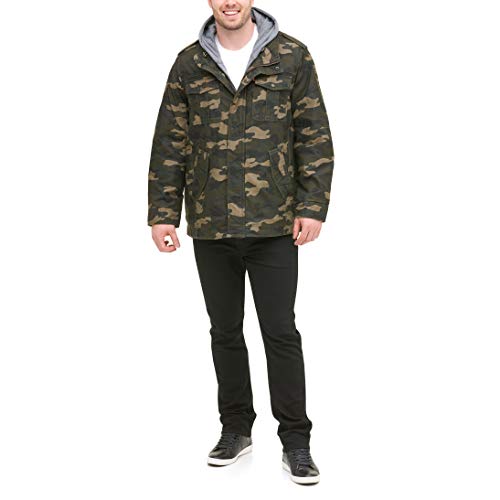 Image of Levi's Men's Washed Cotton Hooded Military Jacket (Regular & Big & Tall Sizes)