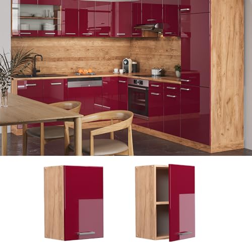 Vicco Pensile Da Cucina Rosso Bordeaux Lucido 40 Cm - 3