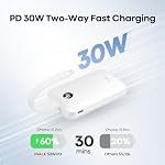 IWALK Banque de puissance magnétique 10000mAh:Qi2 certifié 15W Banque d'électricité sans fil 30W Chargement rapide avec USB-C Câble, Batterie Pack avec LED Affichage pour iPhone COMMISSION ÉCONOMIQUE POUR L'EUROPE Series,Samsung Galaxy