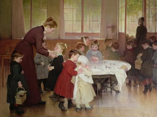Cuadro pintura al óleo clásica de Geoffroy: elegancia artística de 60x90cm para tu salón