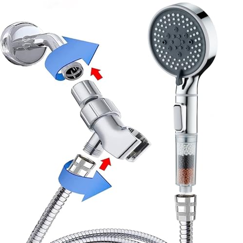 Regadera de mano filtrada Socila con botón On/Off, 6 modos de rociado, masajeador para espalda, reduce cloro y fluoruros, incluye manguera y soporte miniatura 3