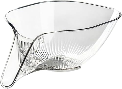 Fiegcit 多機能排水バスケット キッチン野菜水切り器 排水口水切りカゴ 多機能排水果物野菜ストレーナー キッチンシンク排水バスケット 排水バスケット漏斗 排水フィルター 大容量 透明 野菜と果物の乾湿分離排水バスケット 果物洗浄排水バスケット (透明