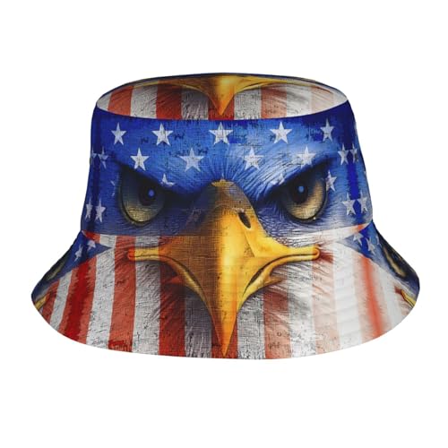 USA Flag Bucket Hat for Women Men,Funny American Flag Beach Sun Cap Fisherman Hat for Travel Hiking