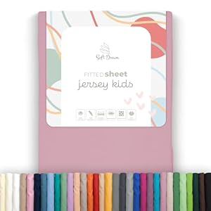 Jersey Fitted Sheet 100% (Powder Pink, 80 x 180 cm)