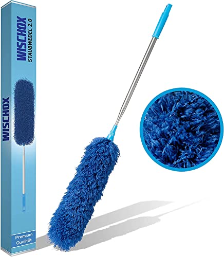 MICROFIBRE ULTRA DENSE LAVABILI - Il piumino antipolvere è composto da microfibre ultra dense di alta qualità e funge da magnete per la polvere con una forte capacità di assorbimento della polvere. Sono assolutamente privi di lanugine, privi di BPA, ipoallergenici e quindi adatti anche per le persone allergiche. Per la pulizia, il pennello può essere facilmente lavato con acqua e riutilizzato dopo l'asciugatura.